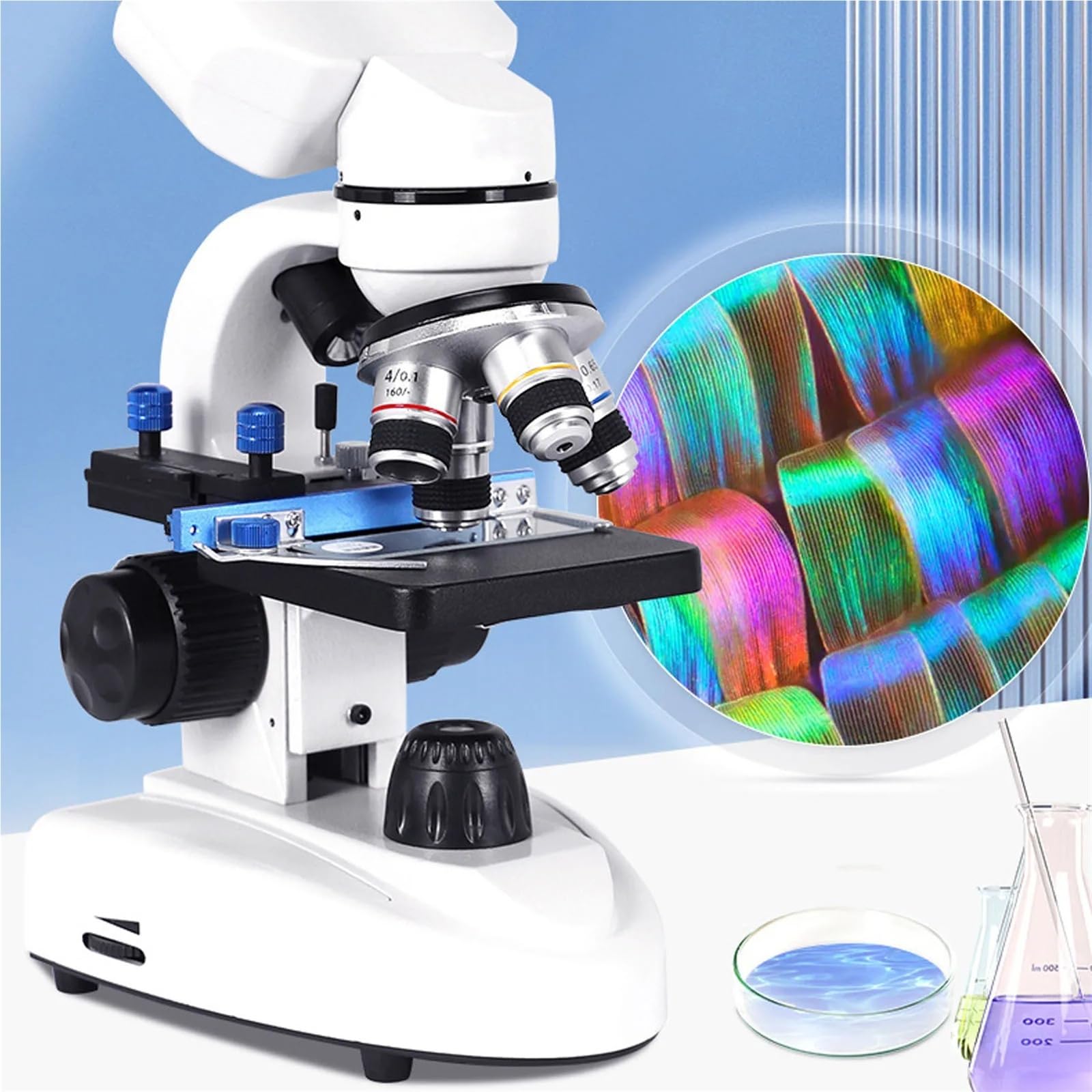 Microscopio digitale, Cannocchiale binoculare 40X‑5000X Rotazione a 360° Immagine nitida Alta definizione for ispezione da laboratorio