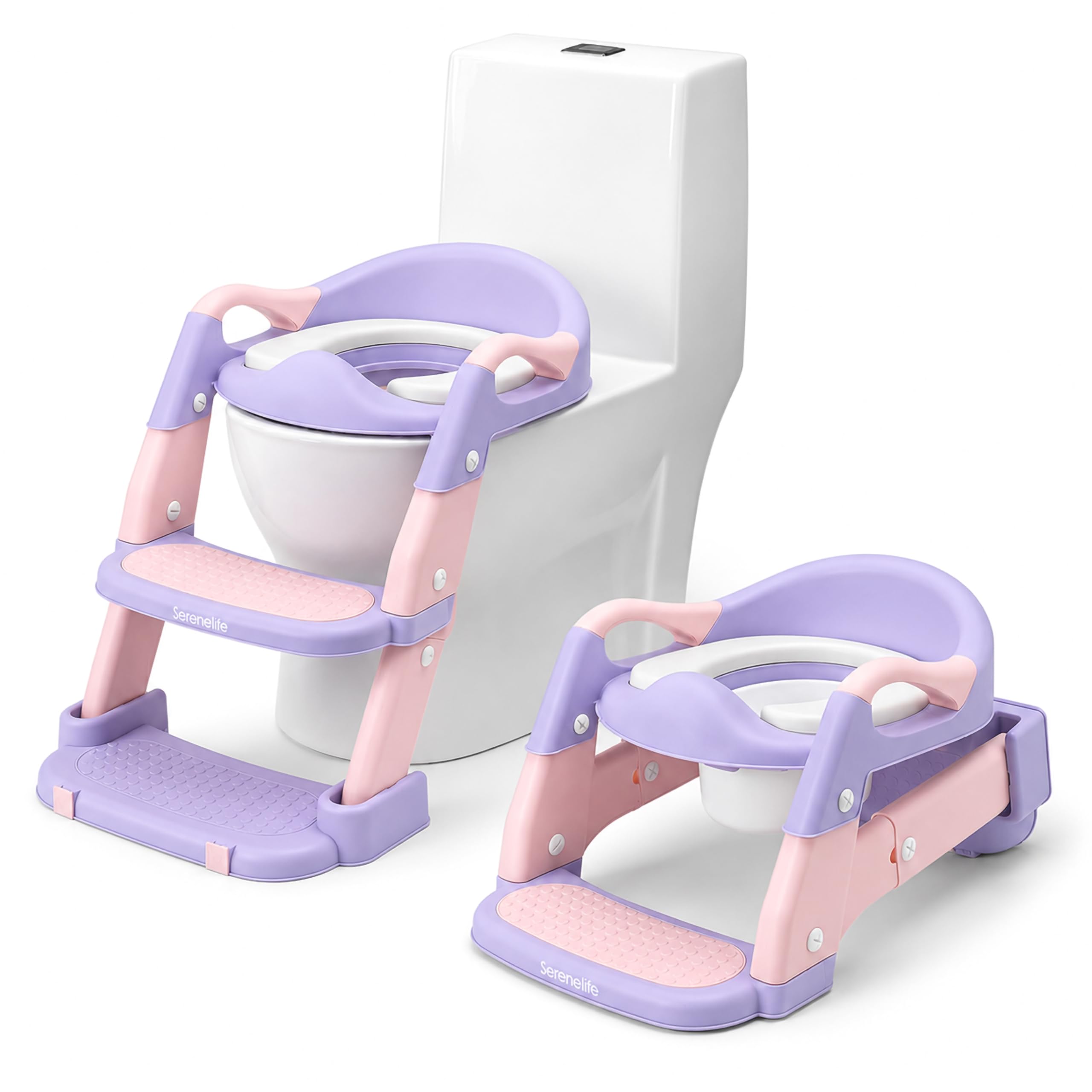 SereneLife Toddler Potty Training Seat with Step Ladder – 2-in-1 Kids Potty