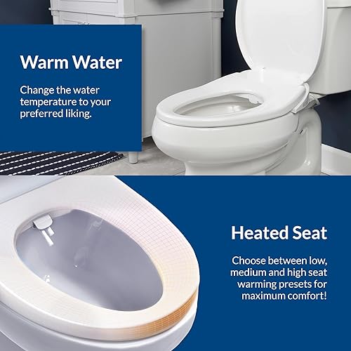 Miniatura 8 de Bio Bidet BB500E 000 BB500 - Aseo eléctrico de bajo perfil, agua caliente ajustable y asiento con calefacción, alargado, color blanco