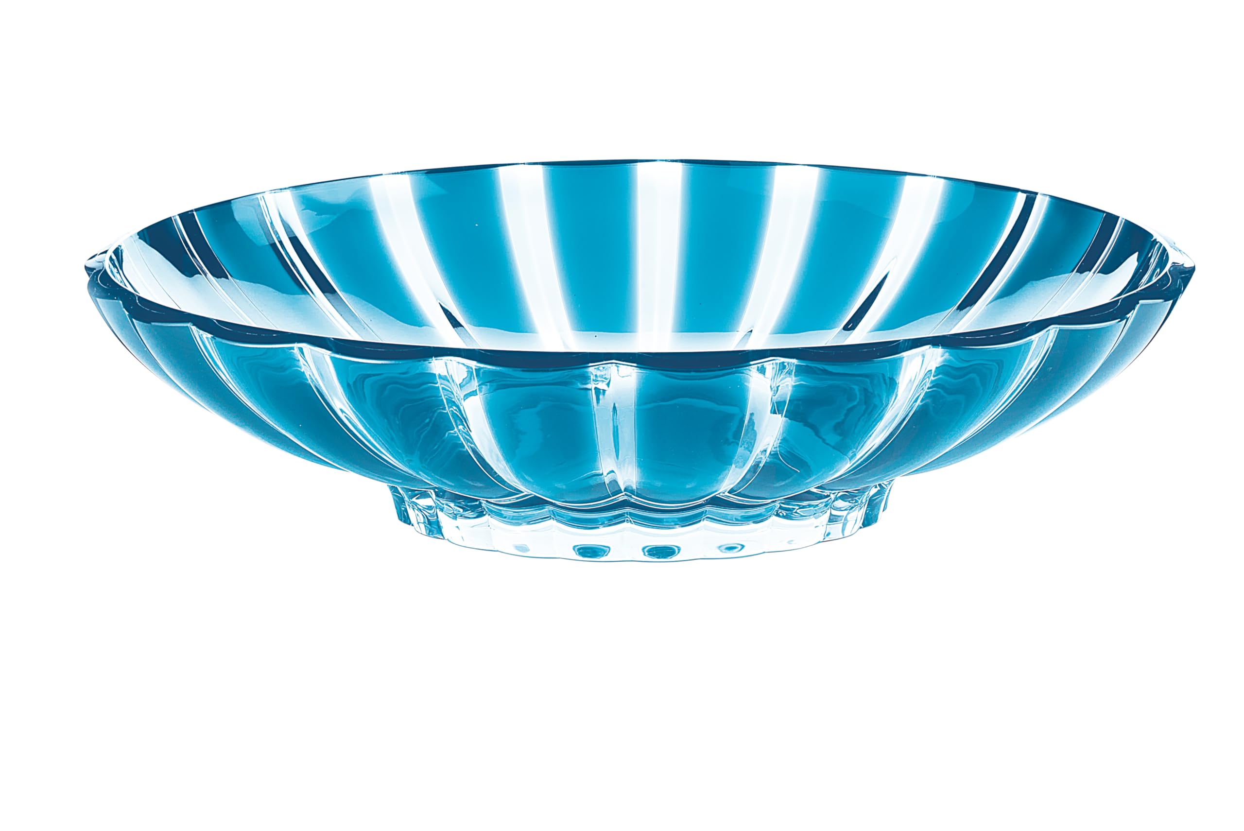 Guzzini Centerpiece Fruit Bowl Turtleneck 29790148 Oval Organic Plastic 37 x 30 cm Transparent Light Blue