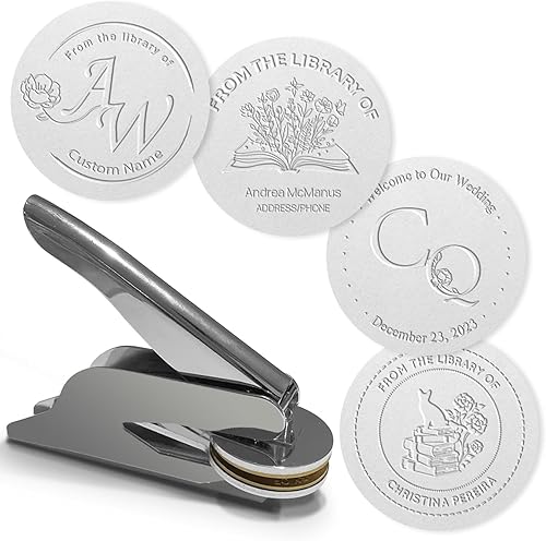 Estampado en relieve personalizado, estampado de libros Cusmiz para personalizar tu propio diseño, sello en relieve para invitaciones de boda de Estampado en relieve personalizado, estampado de libros Cusmiz para personalizar tu propio diseño, sello en relieve para invitaciones de boda de