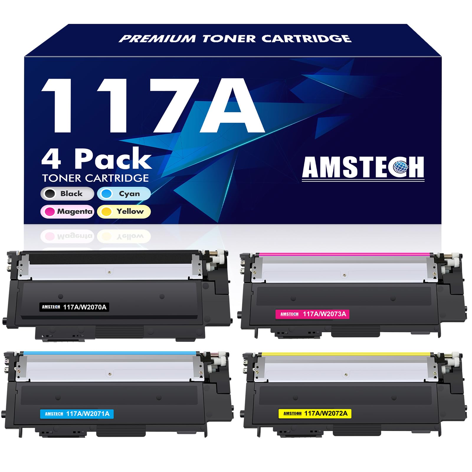HP 117A Toner Set Kompatibel für Color Laser MFP 178nwg 179fnw 150nw Schwarz Cyan Gelb Magenta 4er-Pack