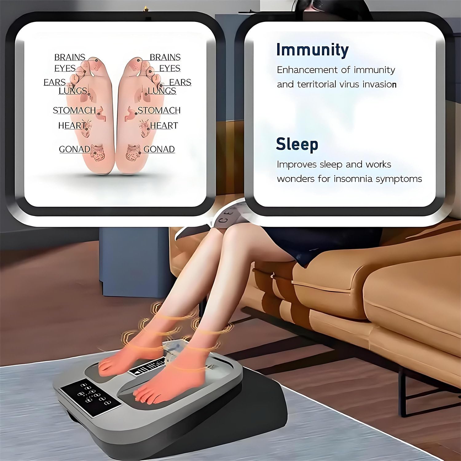 Vibrations-Fußmassagematte Mit Terahertz-Technologie: Kontinuierliche, Wohltuende Massage Von Der Fußsohle Aufwärts – Ideal Zur Förderung Der Durchblutung, Bei Plantarfasziitis