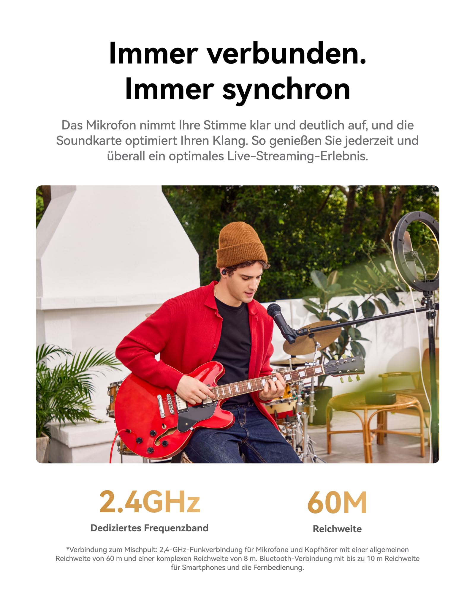 Hollyland MELO P1 Combo: All-in-One Funkmikrofon-System mit Mixer, Monitor-Kopfhörer, KI-Rauschunterdrückung, 100+ Presets & 9 Studio-Effekten für Live-Streaming, Gesangsaufnahmen & Podcasts