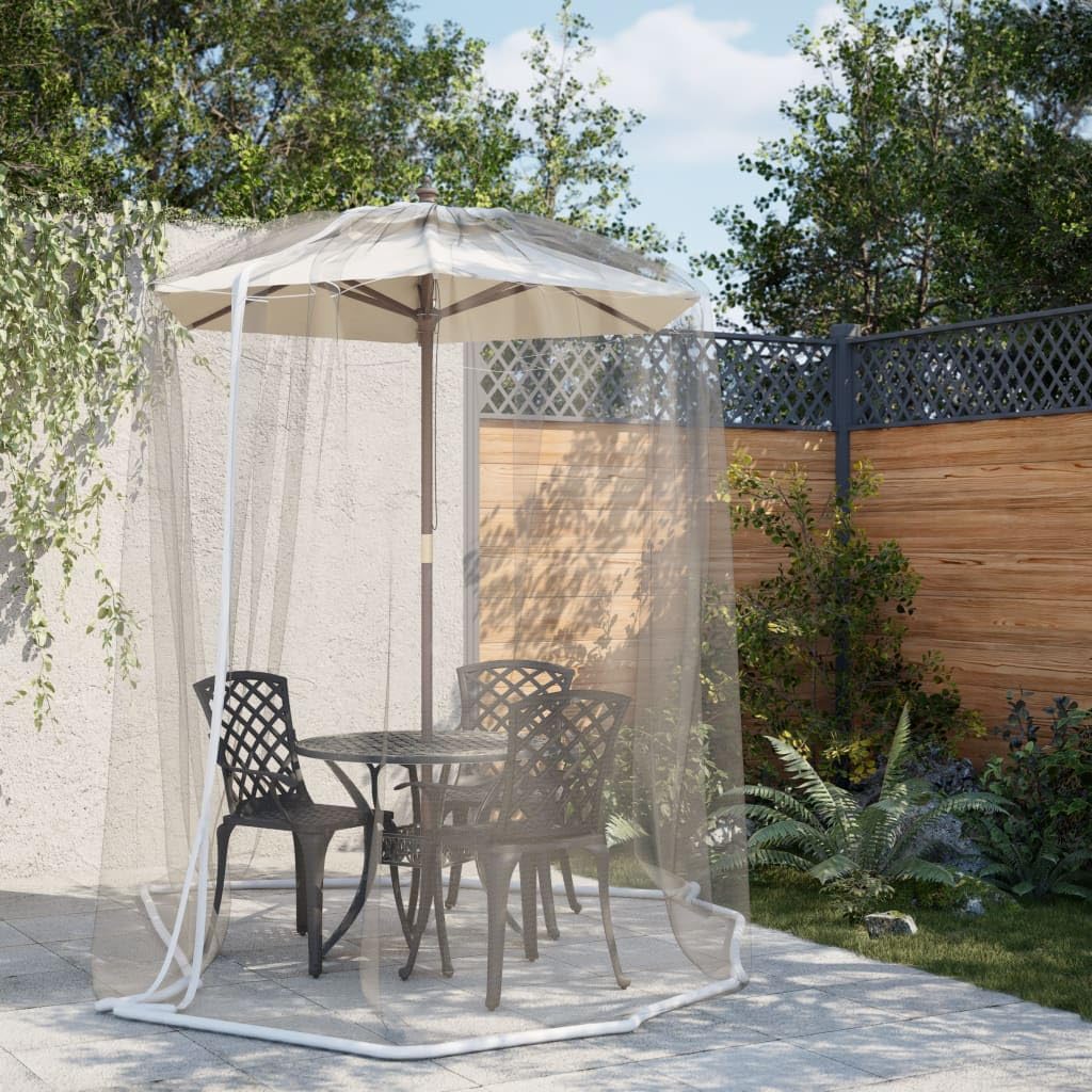 vidaXL Mosquitera para sombrilla 220 Malla Blanca Φ300x230 cm, Malla antimosquitos, mosquitera de Viaje, mosquitera para sombrilla de Patio