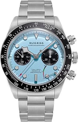Sugess Seagull ST1907 Panda 41mm Blue Power Indicator Chronograph 1963 BNIB