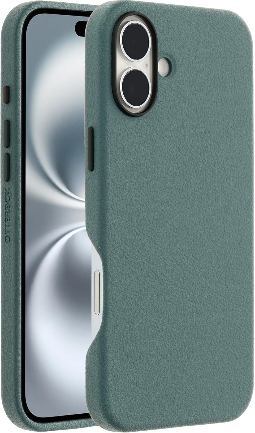OtterBox iPhone 16 Plus Symmetry Series Cactus Leather for MagSafe - Sagebrush Green - Image 3