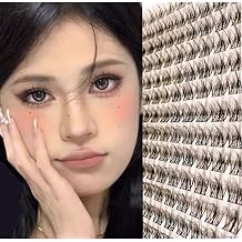 Ombre Colored Lashes Fluffy Wispy Lashes for Halloweens and Baby Style Natural Lash Clusters,Fluffy Wispy Spiky Eyelash Extensions, 320pcs Individual False Eyelashes Cluster Lashes Extension