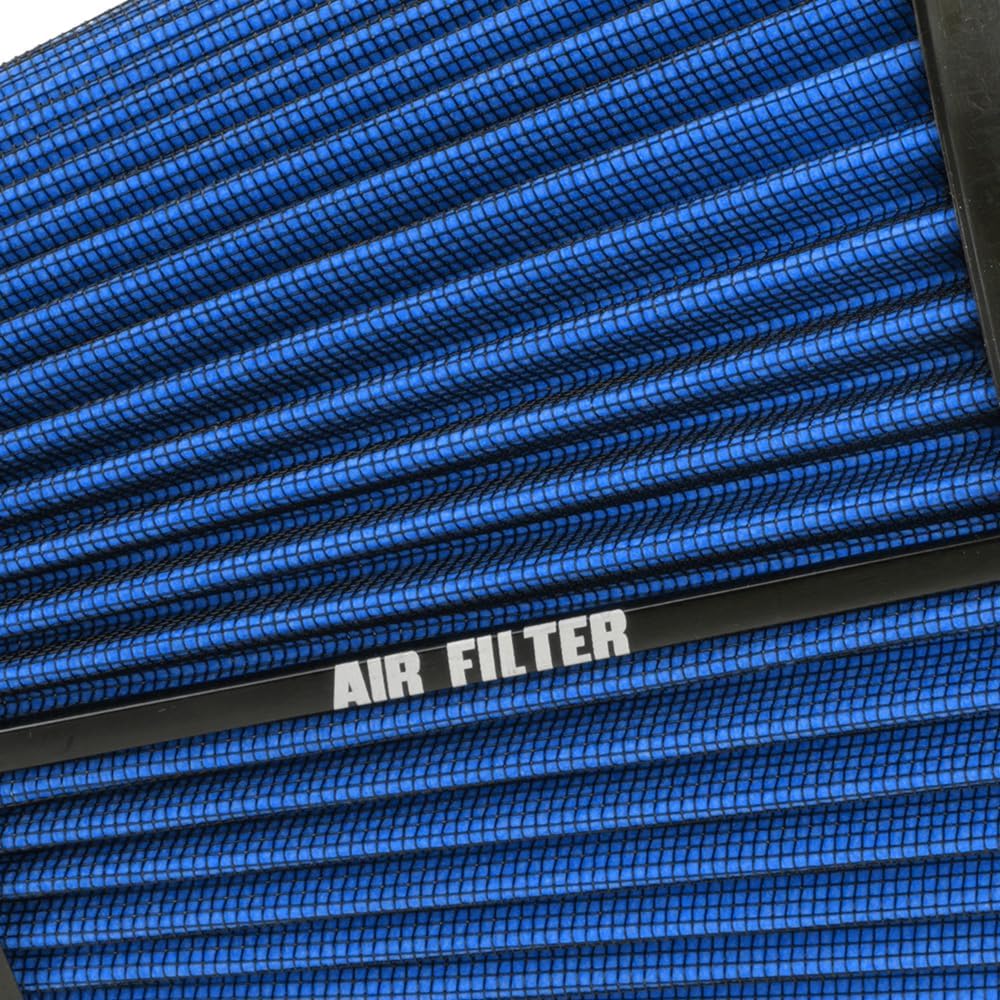 6" Inlet Cold Air Intake Filter - Washable, High Performance Clamp-On Replacement Cone Air Filter Blue