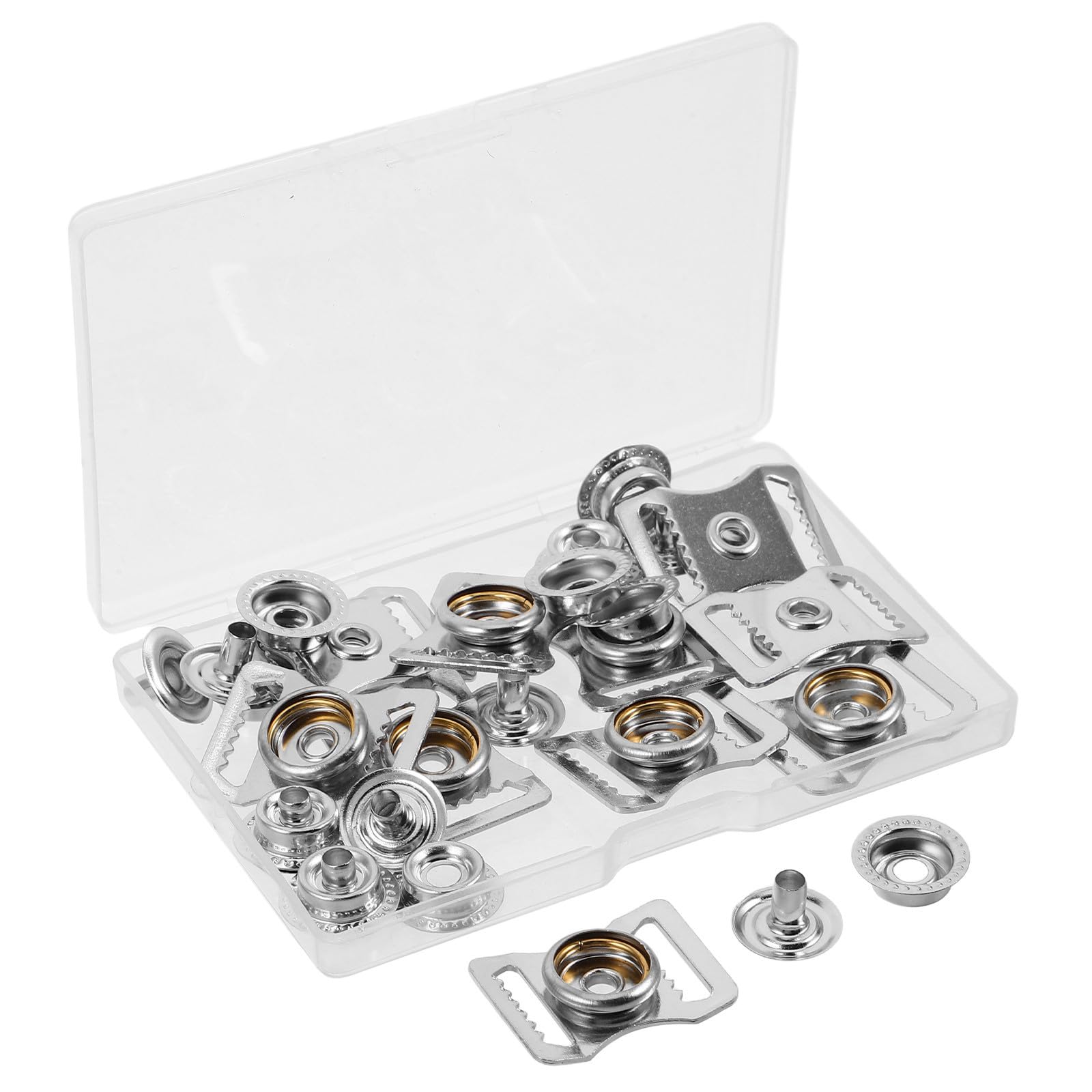 CIYODO 10pcs Silver Helmet Chin Strap Buckles Replacement Clips for Ice Hockey Goalie Mask and Rugby Helmet with Secure Fit and Easy Installation for Sports and Quick Movements