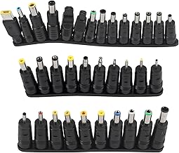 34Pcs Universal 5.5mm x 2.1mm DC AC Connector Power Adapter Tips Connector Power Socket Kits Compatible with Lenovo Thinkpad Laptop Charger Power Supply Convert Plug Set