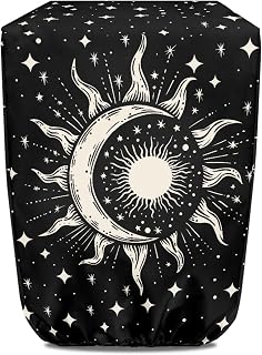 CLOHOMIN Sun and Moon Electric Tongue Jack Cover Black Tongue Trailer RV Jack Protective Head Cover UV Resistant, Weatherproof RV Electric Tongue Jack Cover