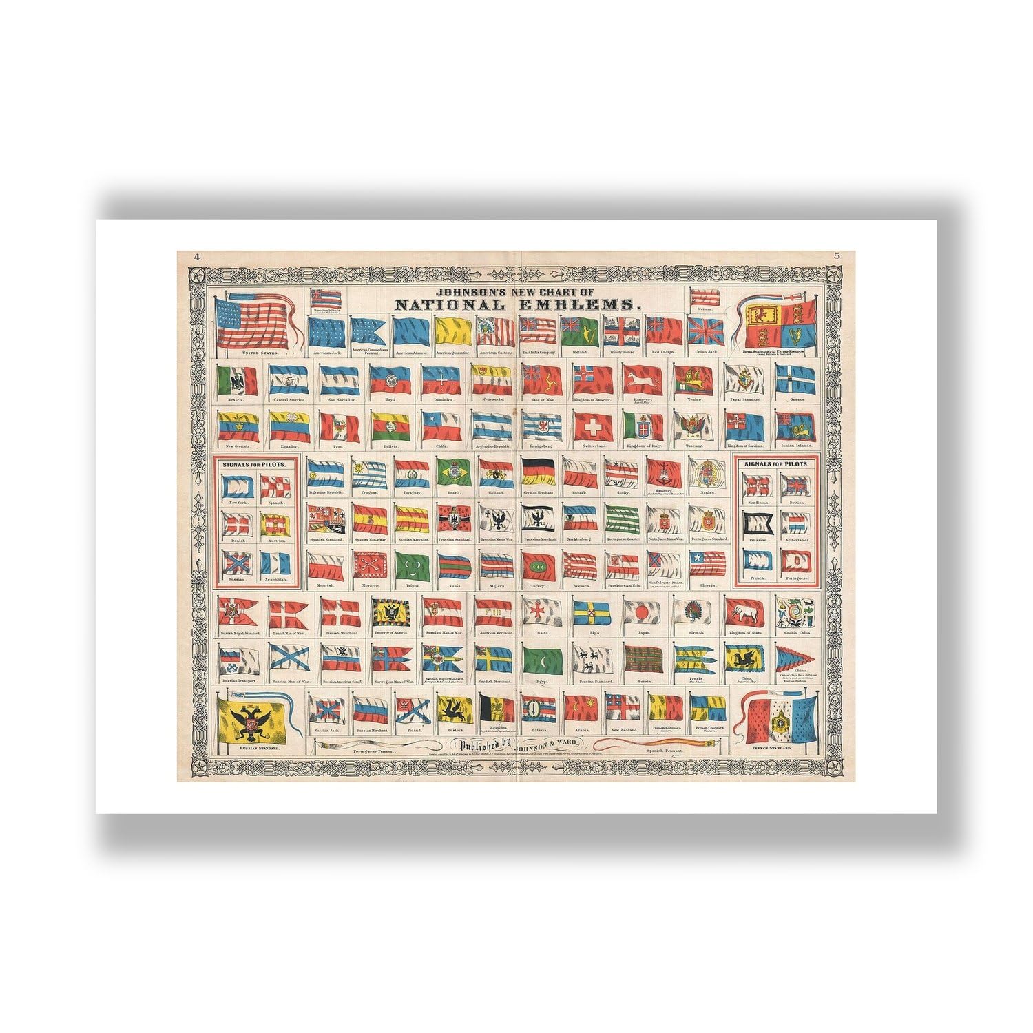 Tableau des drapeaux et emblèmes du monde Spiffing Prints grand format - 7