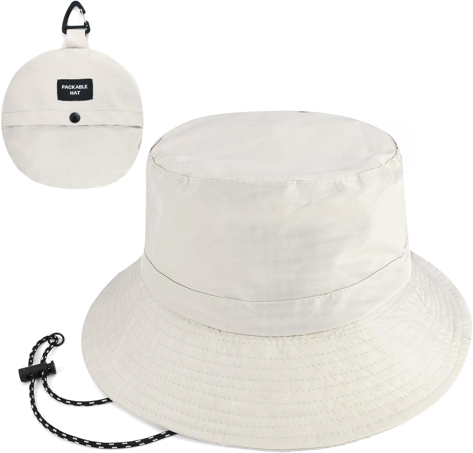 EINSKEY Bucket Hat with Strings for Men/Women, Packable Waterproof Sun Protection Boonie Hat for Beach Safari Fishing Hiking