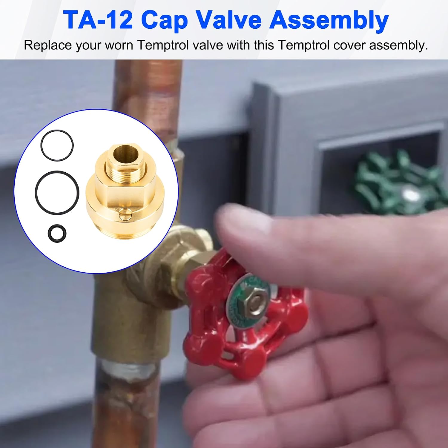 T-12A Temptrol Cap Spindle Assembly for Symmons Shower Valve,Brass 1PCS | for Symmons GIDDS-133877 Shower Valve Regulator Repair