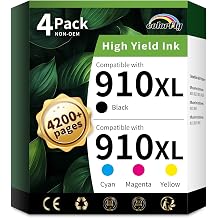 910XL Ink Cartridges Combo Pack Replacement for HP Ink 910 XL Color and Black Compatible with OfficeJet Pro 8020 8025 8028 8035 8030 8010 8015 8018 8022 Printers