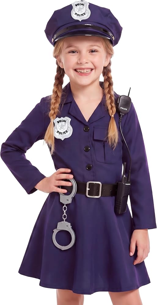 police blue dress CIFITERY Kids Officer Costume Girls Cop Uniform Policeman outfit Color:Powder (As seen in the photo) Showpo Sitting Pretty Dress african giving girls a complete