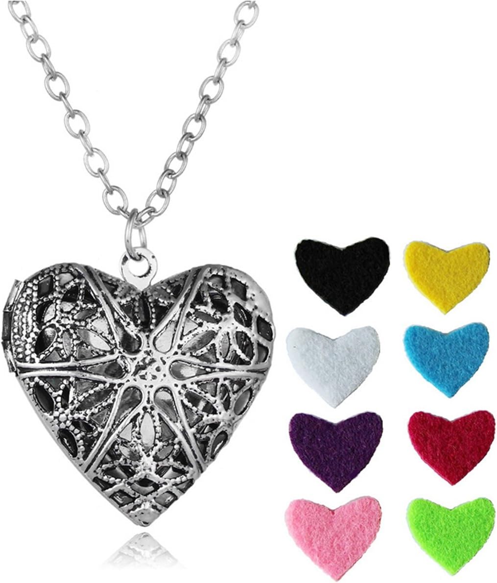 Fanxieast Aromatherapy Essential Oil Diffuser Necklace (Heart)