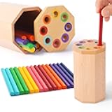 Montessori Toys for 1-3 Year Old: Wooden Learning Color Sorting Sticks Toys for Toddlers Age 1 2 3, Educational Fine Motor Developmental Sensory Matching Game Activities, 12 18 24 Month Kid Boy Girl