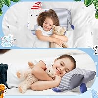 Pernă ergonomică pentru copii YAOZUP Lunalow 45x27 cm, cu model cu elefanți, husă detașabilă, pentru somnul de la grădiniță, moale și respirabilă 6