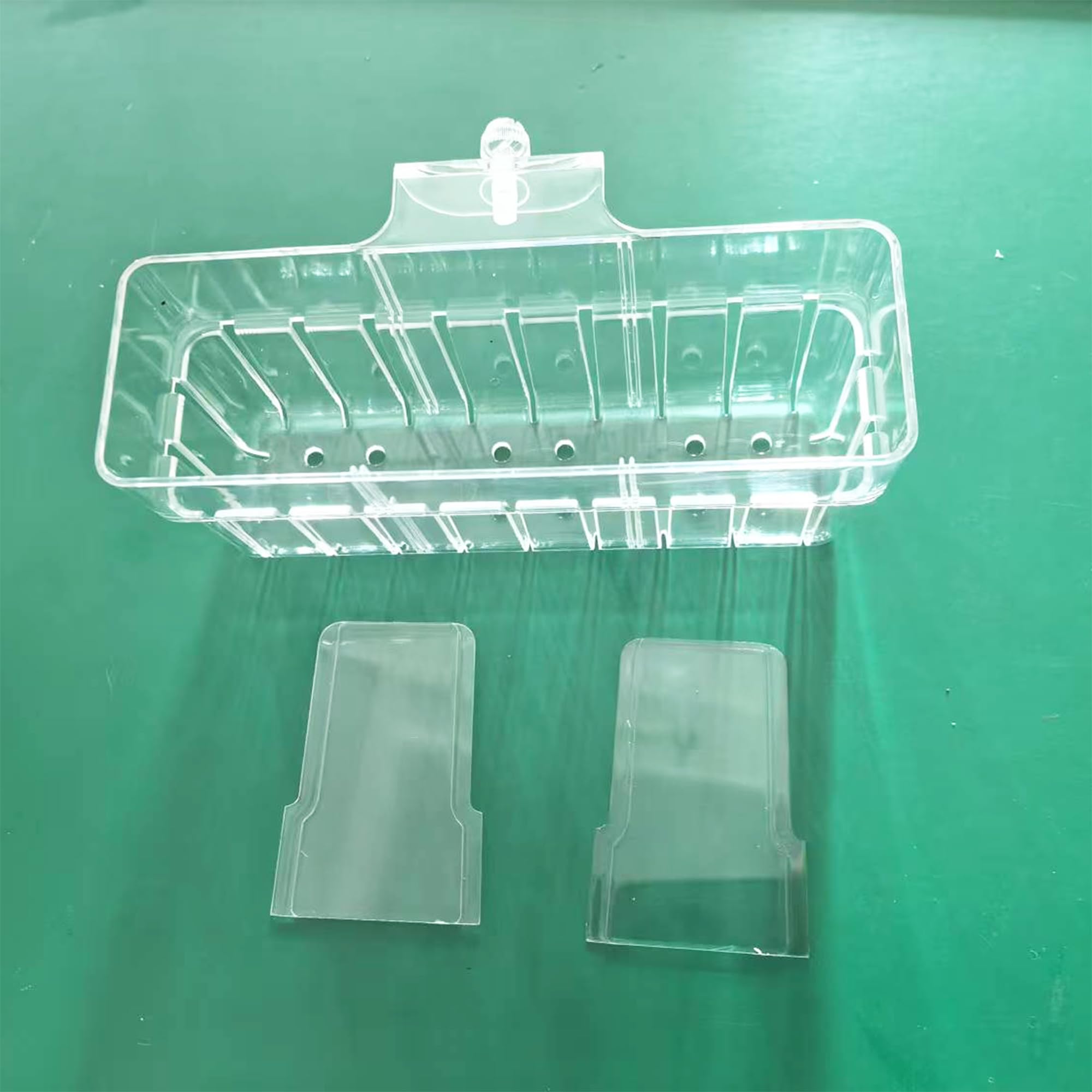 Lot de 2 supports de plantes d'aquarium à 3 cellules, support pour plantes d'aquarium, pot de fleurs suspendu pour aquarium, aquarium, décoration d'aquarium