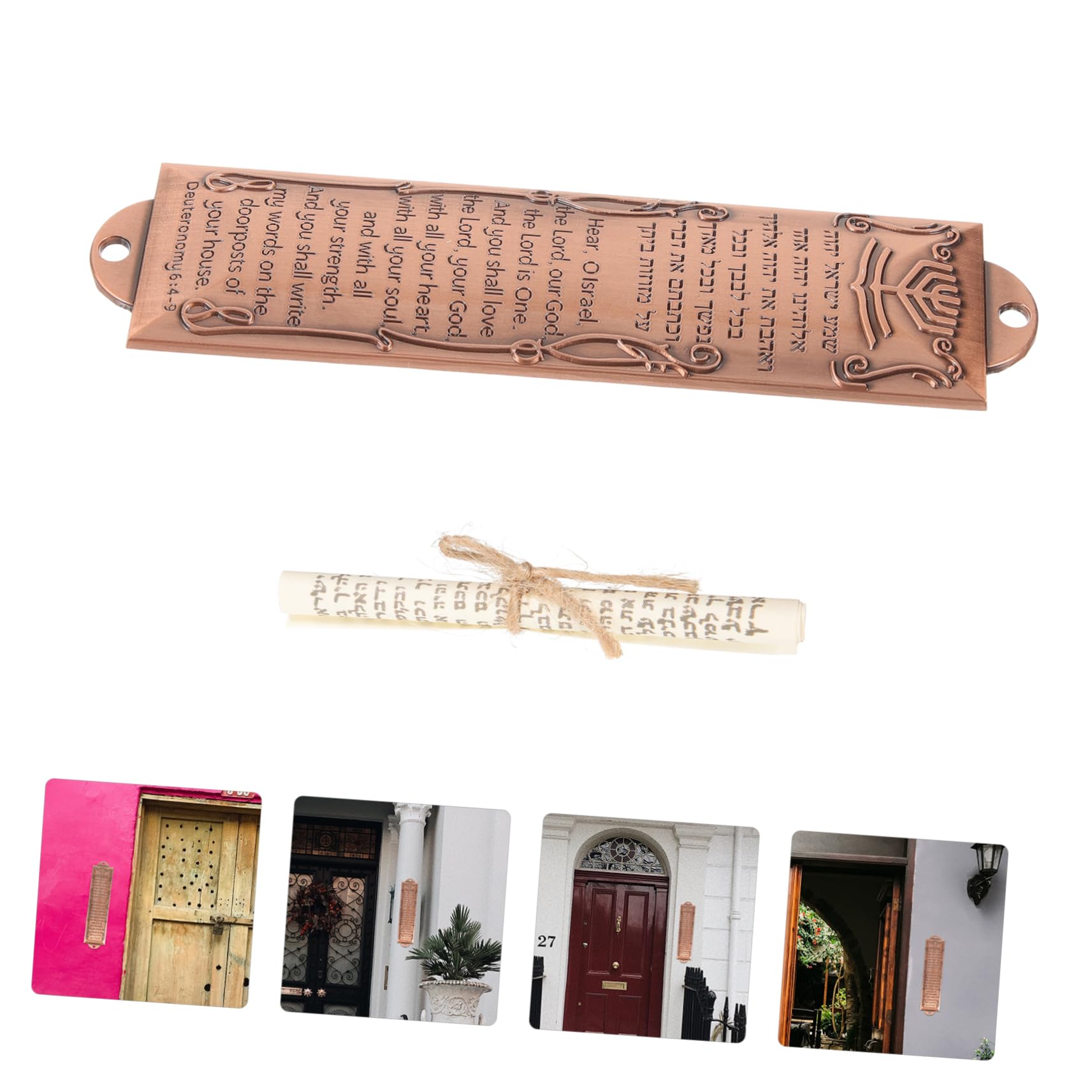 Cabilock Mezuzah in Metallo Vintage Decorazione Religiosa Ebraica Ornamento per Porta retrò Design Decorazione Sacra per Casa