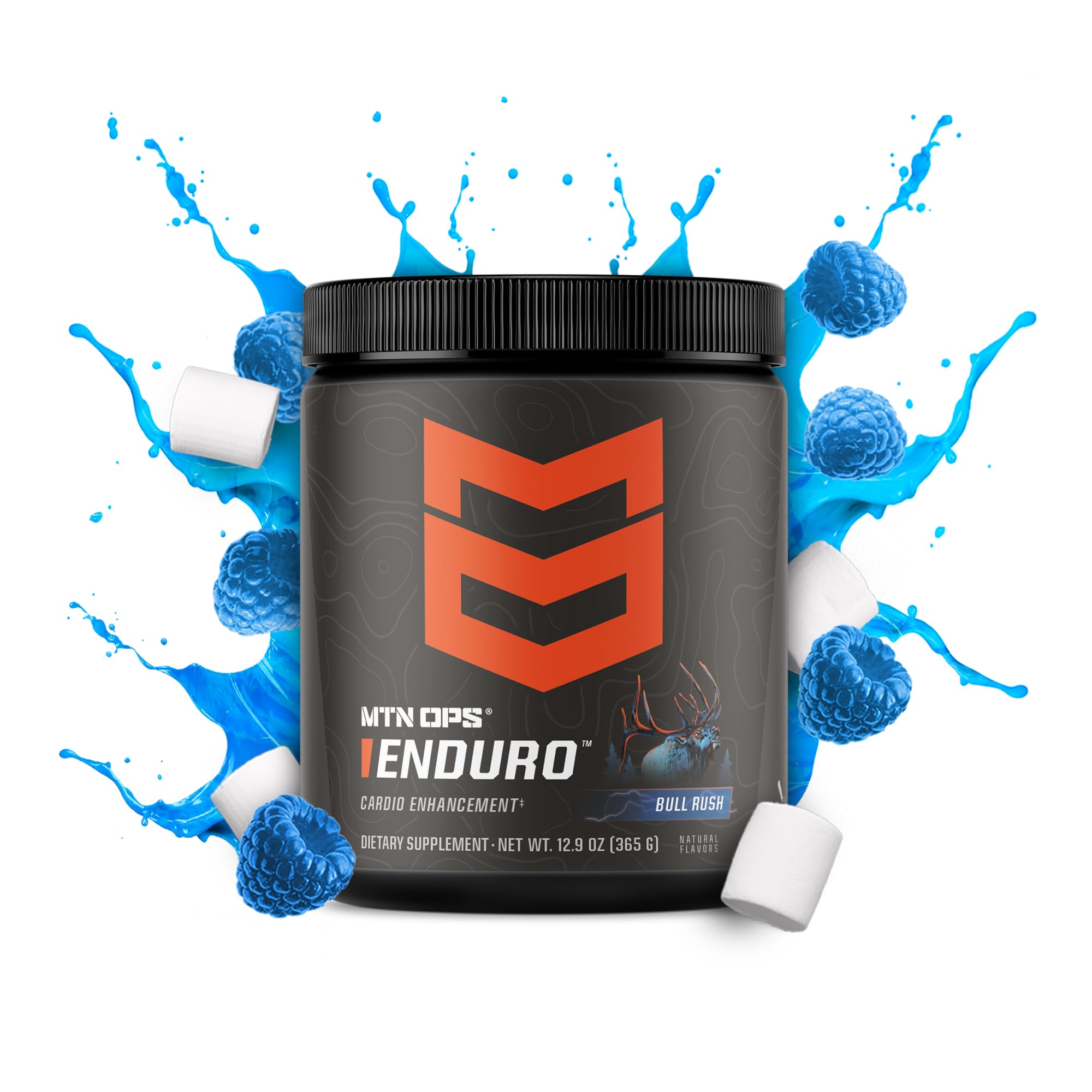 MTN OPSEnduro Nitric Oxide Supplement & Stim-Free Pre Workout - 30 Servings - with Magnesium Citrate, Beet Root Powder, Niacinamide, L Arginine & L Citrulline - Bull Rush Flavor