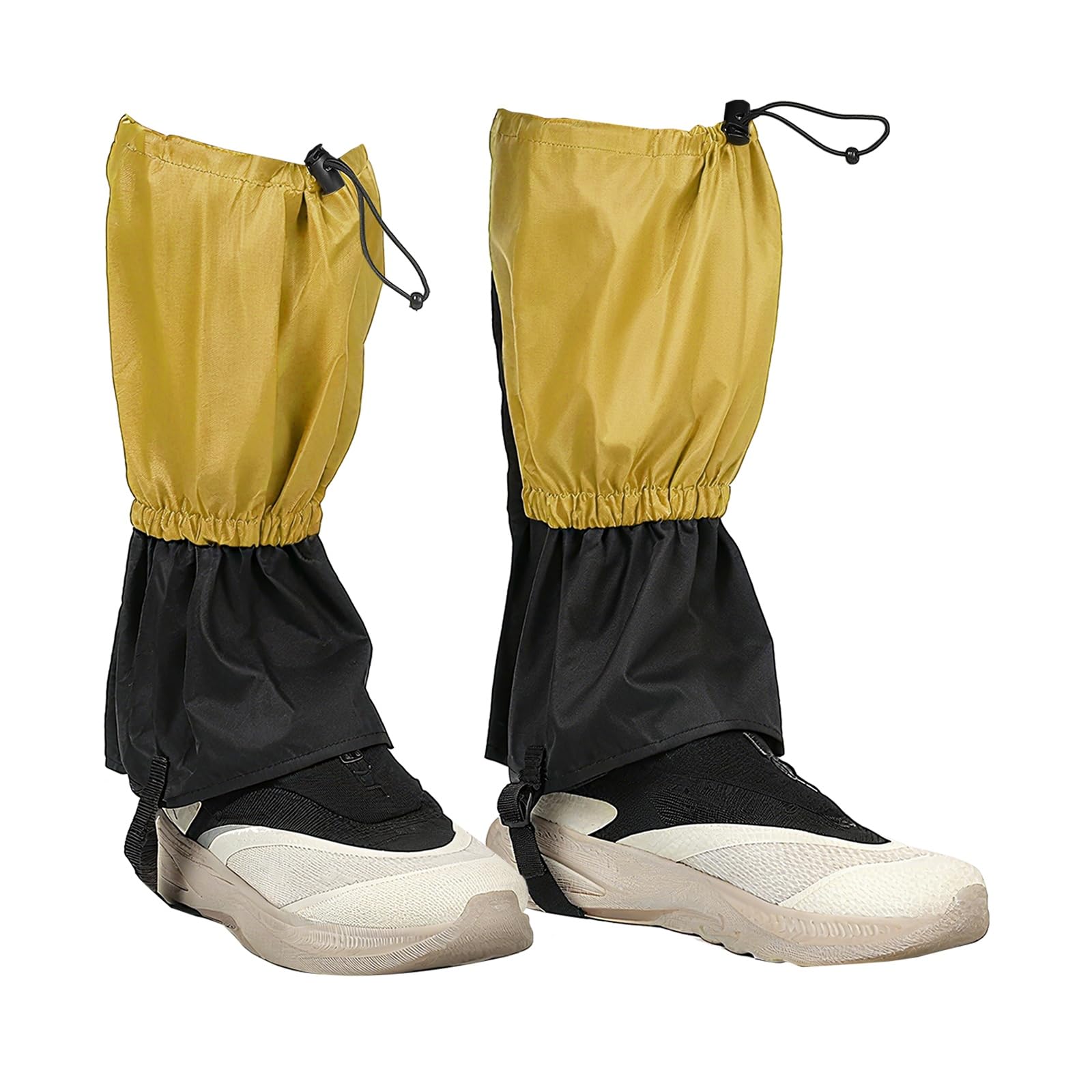 YELARXI Leg Gaiters, Snow Gaiters for Hiking Waterproof Adjustable Lightweight Snow Boot Guards with Foot Strap -Fitting for (Snowshoeing/Hiking/Hunting/Climbing), 14" & Yellow — image 1