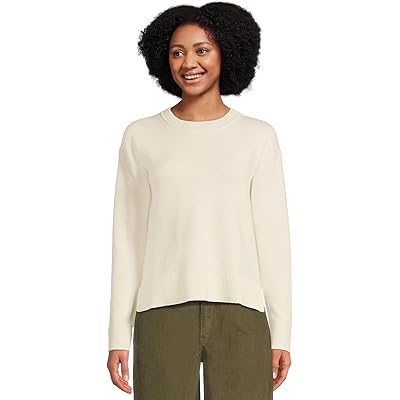 L.L.Bean Wicked Soft Cotton/Cashmere Crewneck Sweater cream