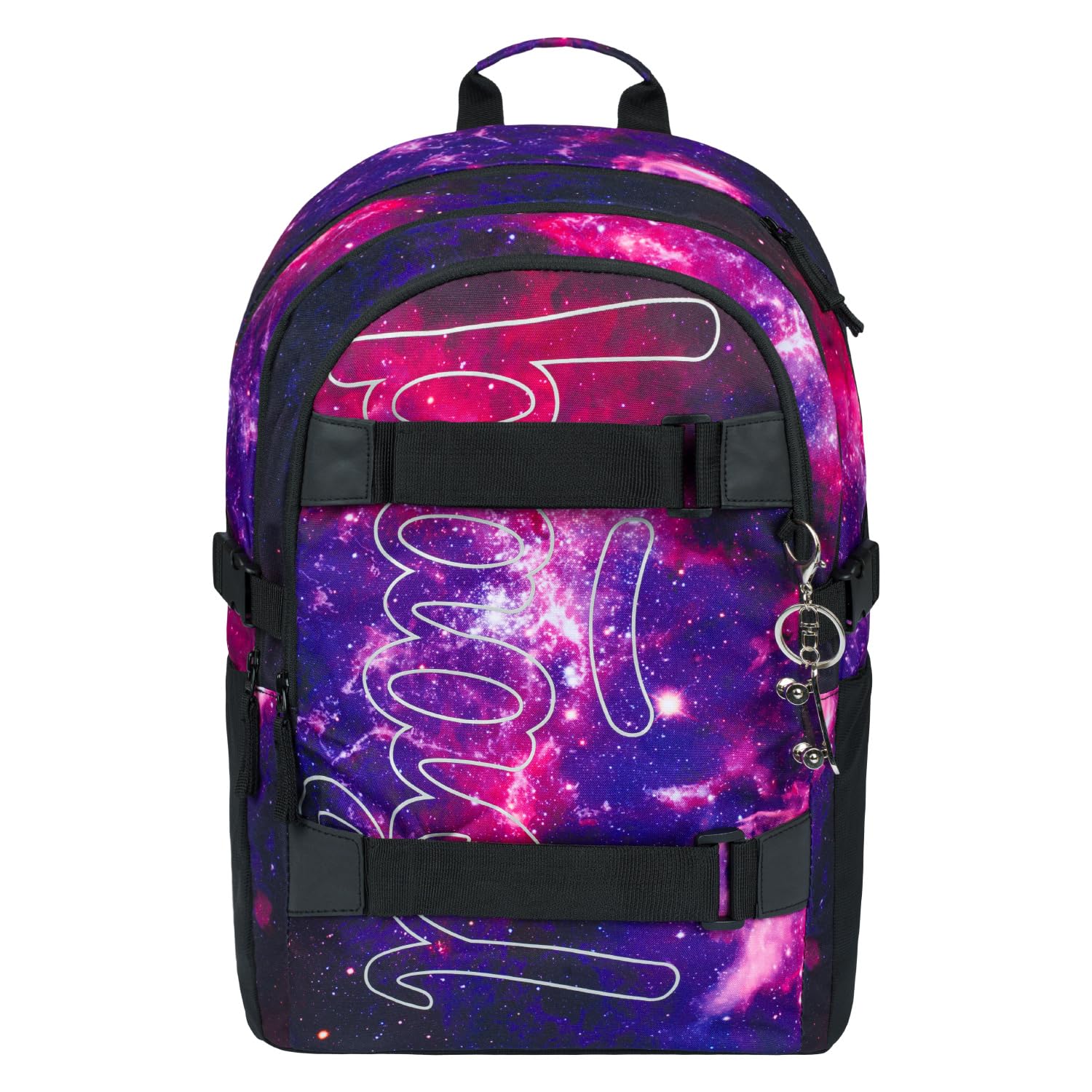 Baagl Juego De Mochila Escolar Para Niña, 3 Piezas, Mochila Escolar A Partir De 3ª Clase, Con Correa Para El Pecho, Ergonómica (Skate Galaxy)