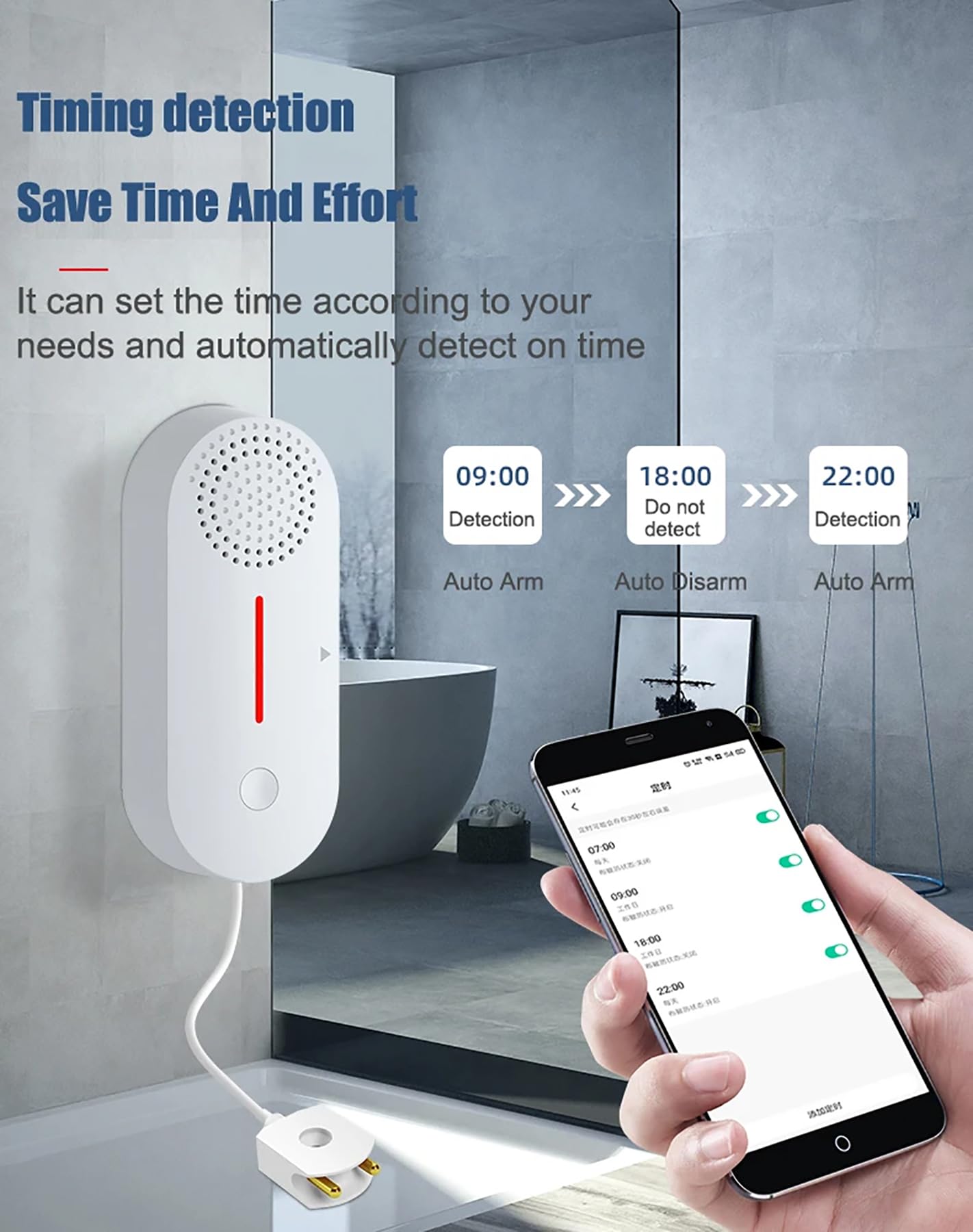 WiFi Water Leak Detector Alarm: Intelligent Water Sensor, 100 dB Low Water Level Sensor with Tuya APP Remote Monitoring, Wireless Tank Level Monitor for Basement, Kitchen, Bathroom (1PCS) - Image 4