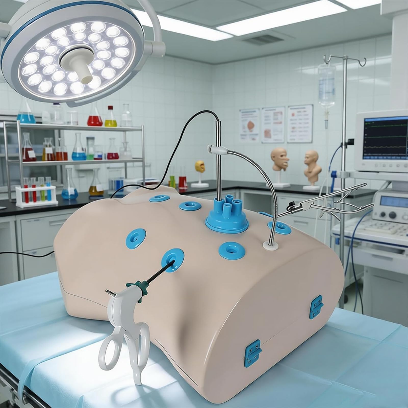 ROGHA Lap Simulator for Minimally Invasive Surgery Training,Laparoscopic Endo Trainer Kit,14 Training Modules,Exercise Hand-Eye Coordination,for Medical Teaching