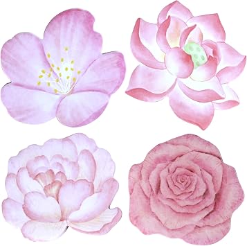 Pink Flower Shape Sticky Notes 4 Designs Cute Sticky Notes 180 Sheets Self Adhesive Removable Fun Sticky Note for Kids and Women