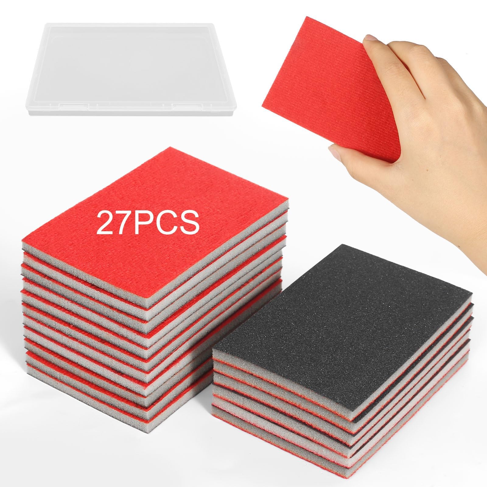 Set 27 Spugne Abrasive Grana 180-3000 - Per Levigare Legno, Metallo E Cartongesso, Riutilizzabili E Lavabili - Foto 4