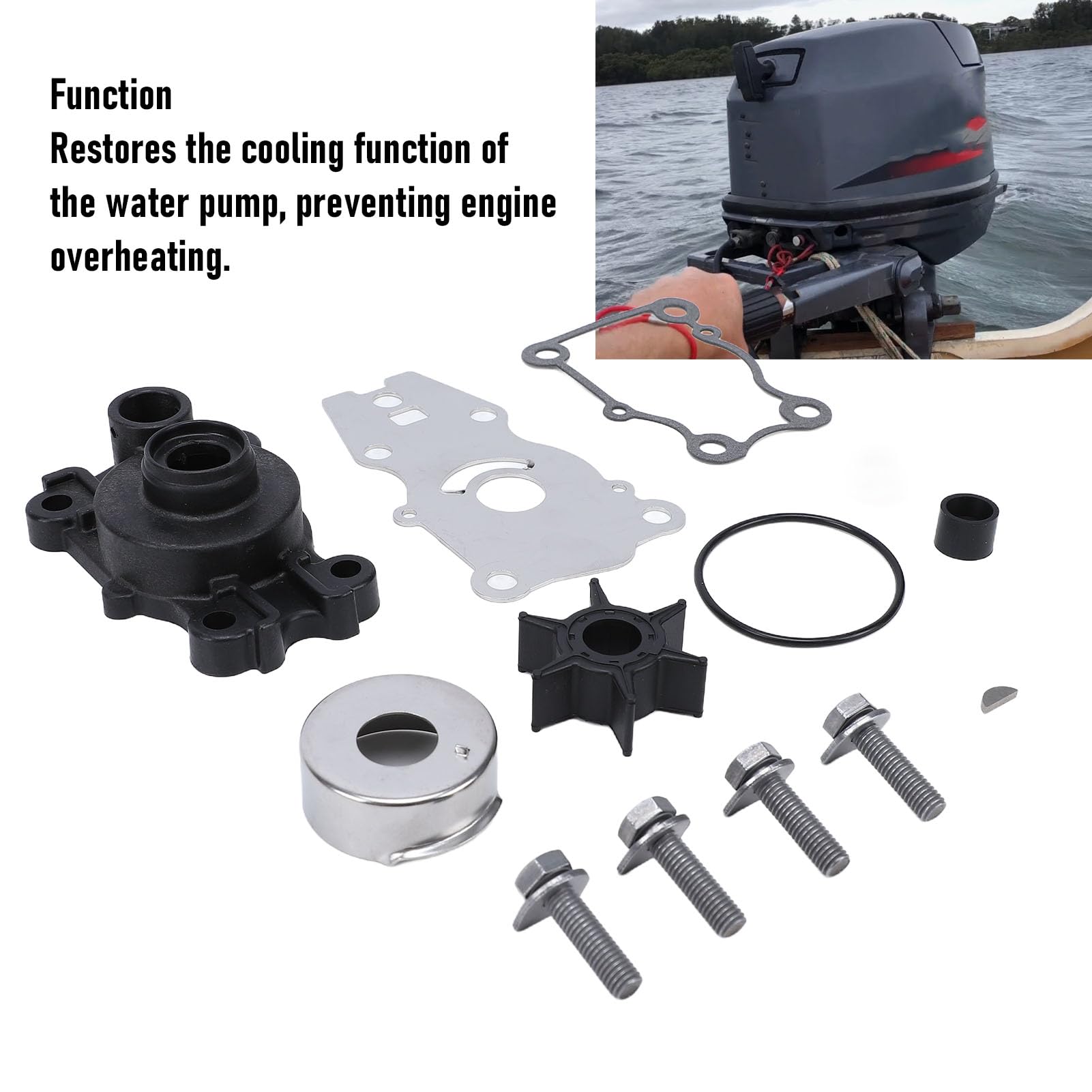 Kit di riparazione per pompa dell'acqua, manutenzione durevole per motore di barca, perfetto per motore fuoribordo da 25, 30, 40 CV, OEM 66T-W0078-00-00