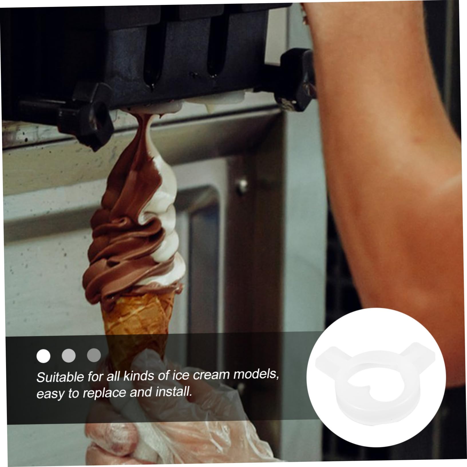 BEBEMOKO Ice Cream Dispenser Nozzles Professional Shaping Caps for Ice Cream Makers for Desserts Easy to Clean and Maintain