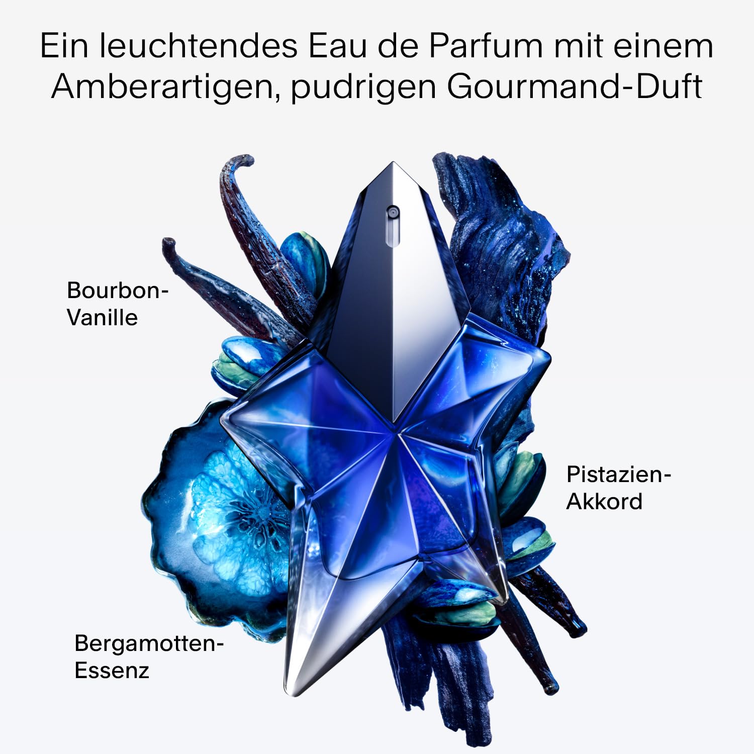 MUGLER Angel Stellar Eau de Parfum, Damen-Parfum, Amberartig-pudriger Gourmand-Duft mit cremigem Pistazien-Akkord, Verführerisch und unwiderstehlich weiblich, Nachfüllbar