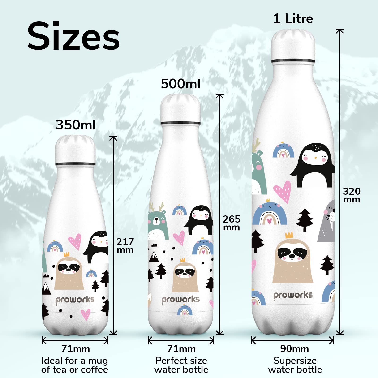 Borraccia Termica In Acciaio Inox 1000ml - Mantiene Bevande Calde 12 Ore E Fredde 24 Ore, Senza BPA