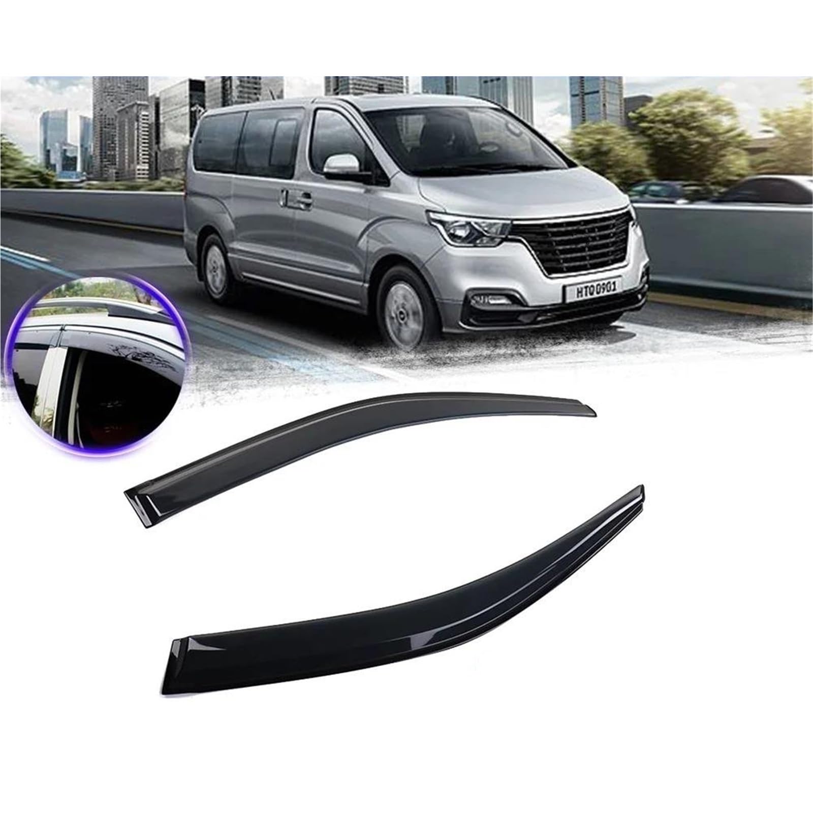 Generisch Regenabweiser Windabweiser Auto Fenster Tür Visier Für Hyundai Für H1 IMax Für Grand Starex H300 TQ 2007~2023 Vent Markise Regen Abdeckung Deflektoren Auto & Motorrad