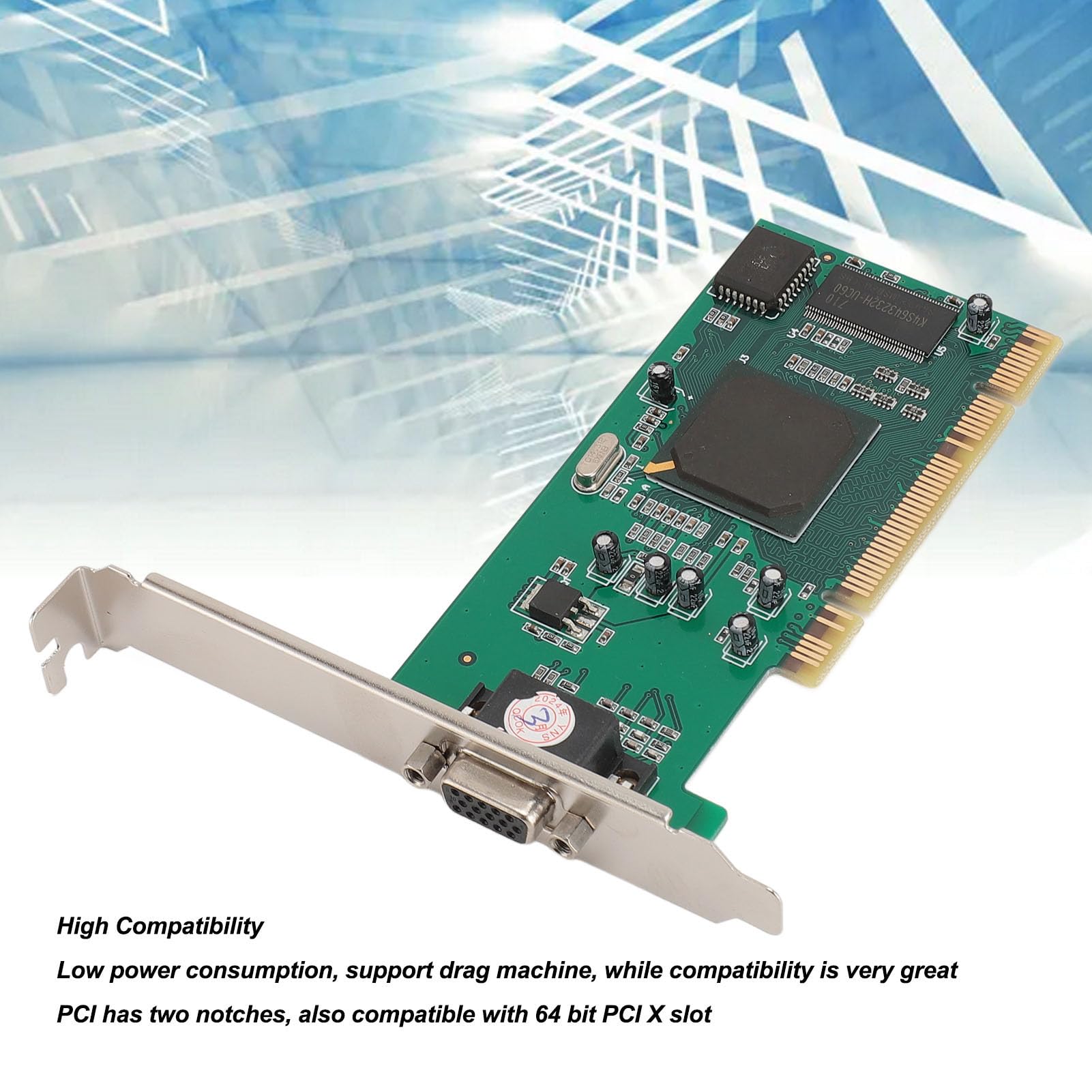 Karta Graficzna PCI ATI Rage XL 8MB 32-bitowa VGA dla Serwera i Komputera Przemysłowego z Multi Display