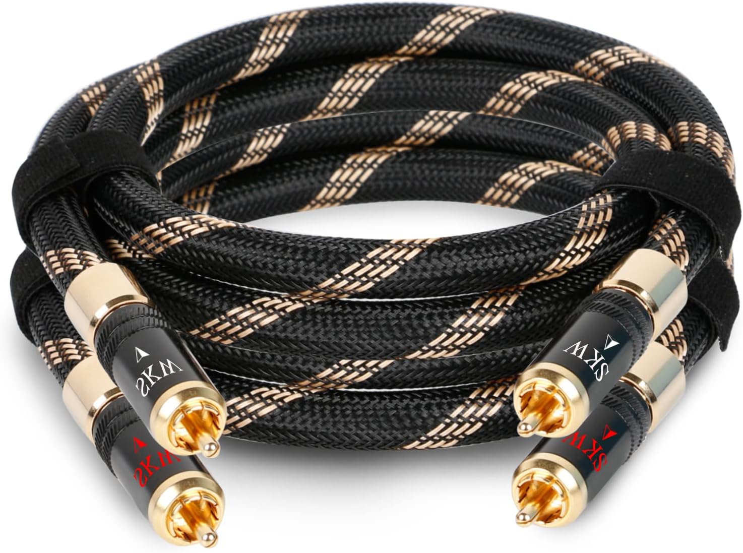 SKW Audiophile Series Locking RCA Cable, 2RCA Male to 2RCA Male Hi-Fi Interco...