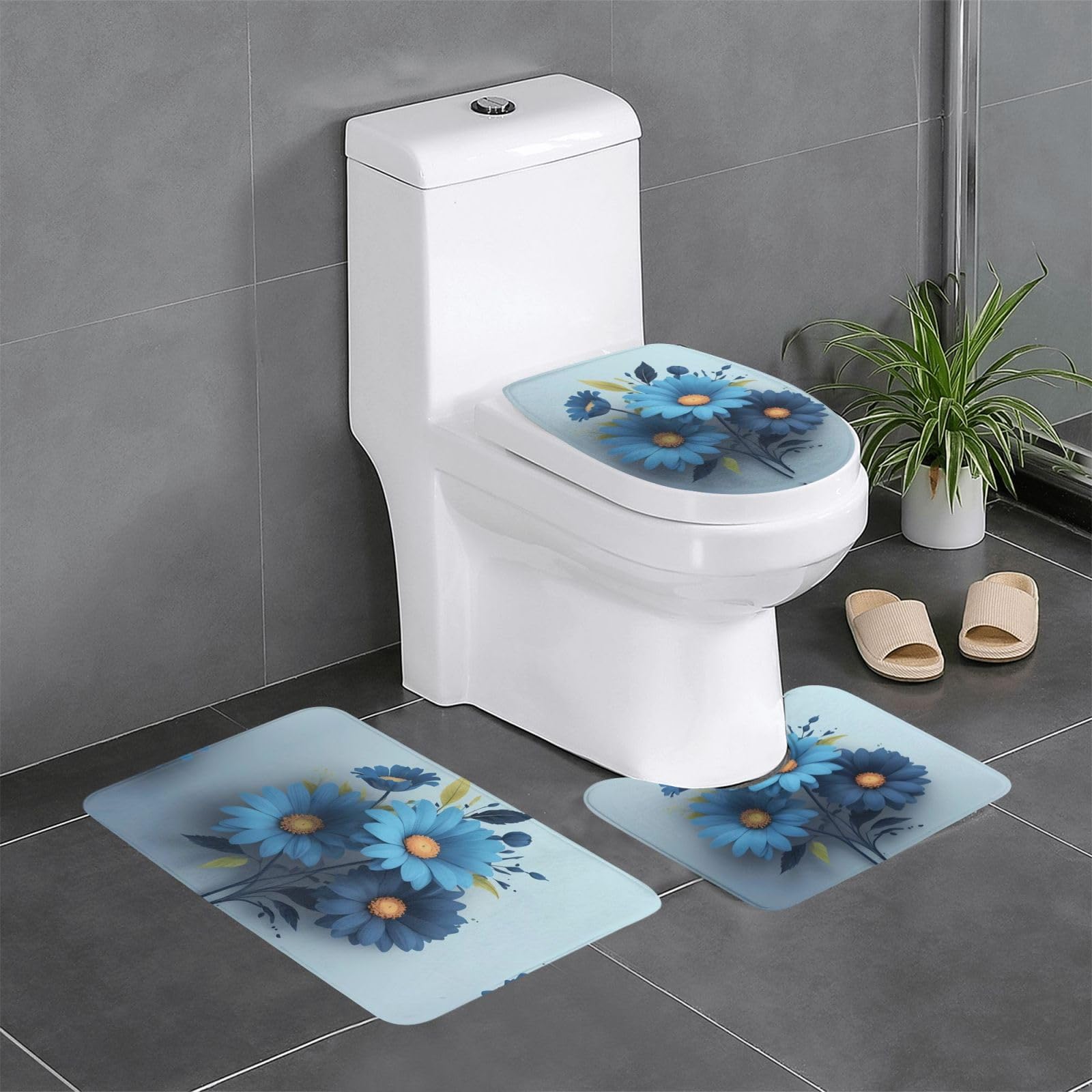 Tapis de salle de bain antidérapant bleu pour sécuriser et décorer vos sols en lot
