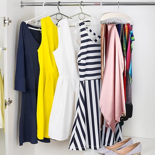 Miniatura 7 de 2 piezas de madera para cinturón de corbata, ajustable, 24 ganchos para cinturón, colgador de cinturón, organizador colgante accesorios para hombres