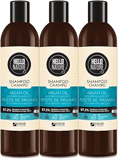 P-Beauty Natural Cosmetics Argan Oil Shampoo - Vegan Hair Care for Women and Men - Shampoo for Dry and Damaged Hair - Gentle Cleansing, Regeneration and Shine (3 x 300 ml)