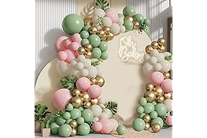 Sage Green and Pink Baby Shower Decorations, 133Pcs Olive Green Blush Pink...