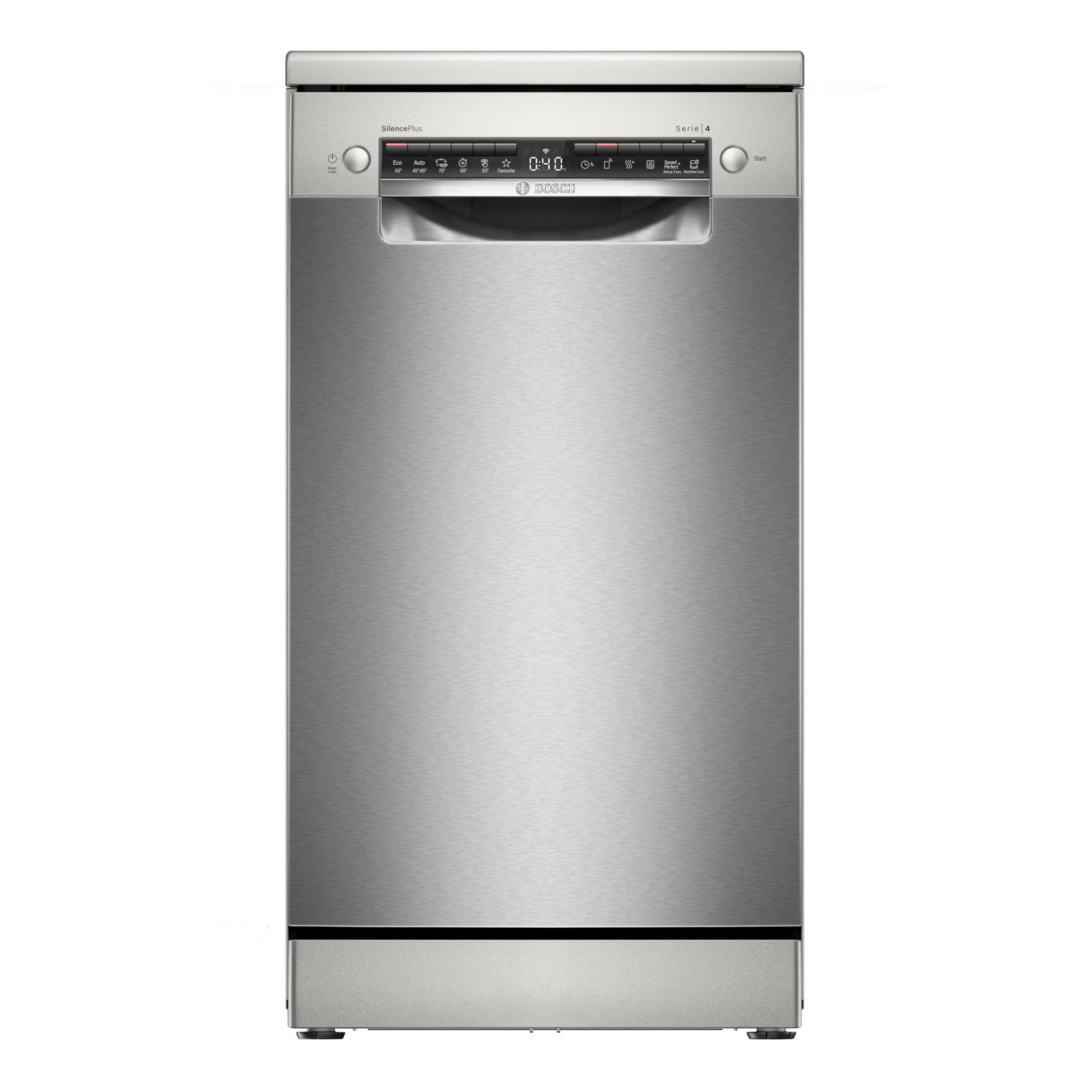 Bosch, Lavavajillas, Serie 4, 45 cm, 10 servicios, Inox, SPS4HMI13E | Formato compacto con secado extra y control desde la app Home Connect.