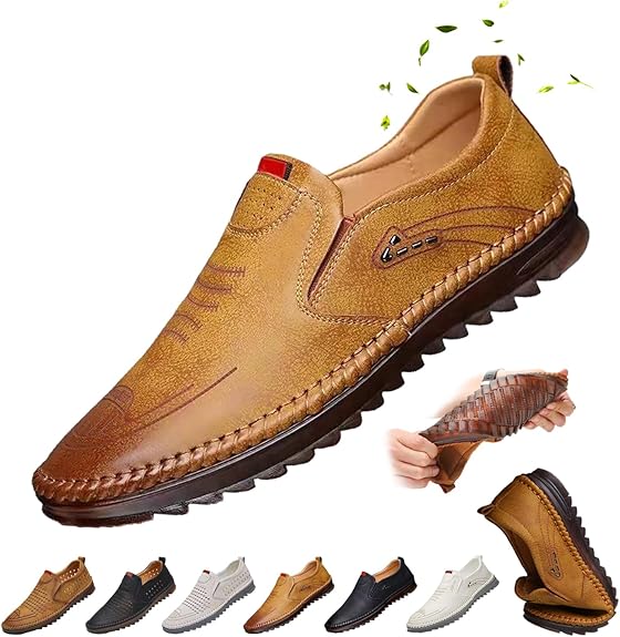 Mocassins à Enfiler Avec Pampilles Pour Homme, Chaussures Décontractées En Cuir Pour Homme, Chaussures De Conduite Confortables, Chaussures Habillées