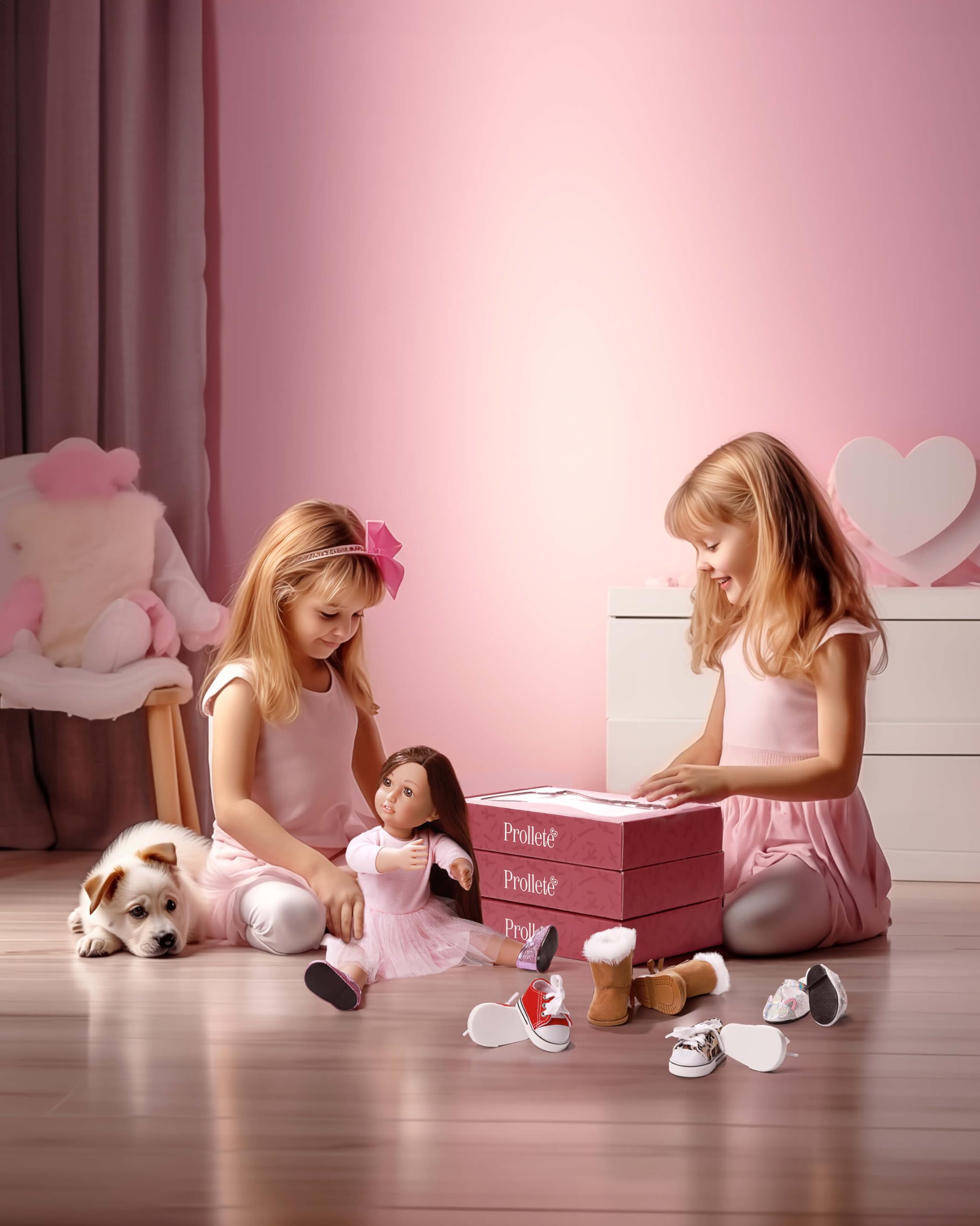 Zapatos de muñeca de 18 pulgadas - 7 pares con caja de regalo 4