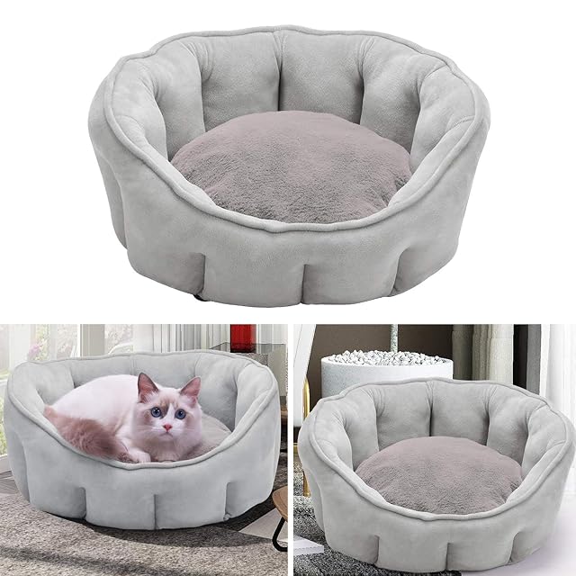 Foto 5 de 8 de Tubayia Cama para perros y gatos, lavable, suave, para perros y gatos pequeños, color gris