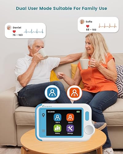 Miniatura 6 de Monitor de salud cardíaca en el hogar, dispositivo portátil de frecuencia cardíaca con almohadillas de electrodos, máquina independiente compatible